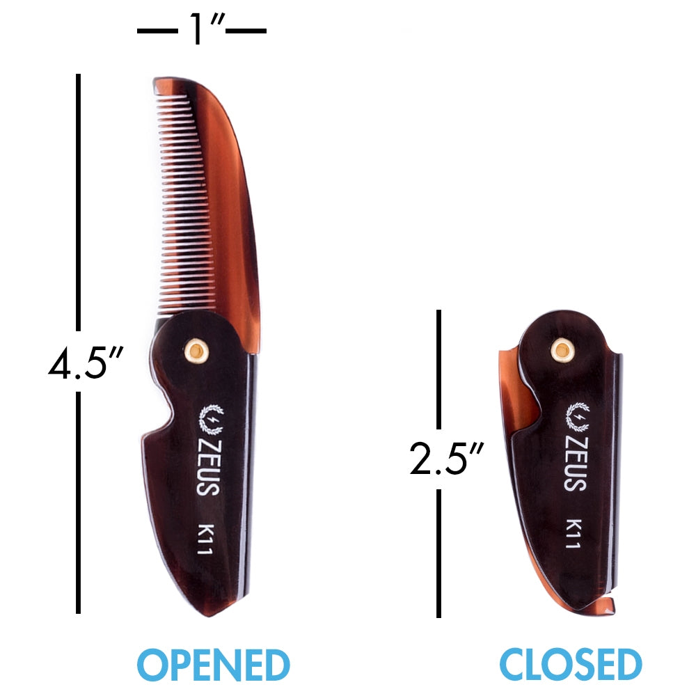 Folding Mustache Comb - K11 - 12 Units / Case – wholesale.zeusbeard.com